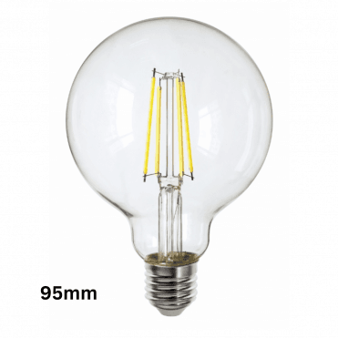 7W E27 Dimmable 95mm Clear Globe