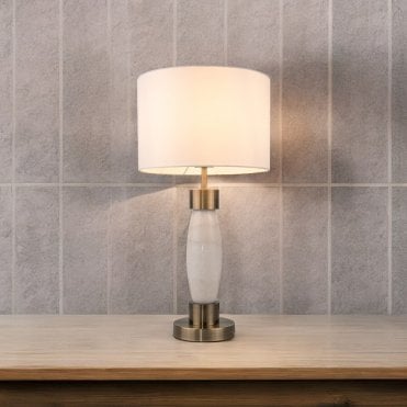 Amelia Marble Table Lamp C/W Shade
