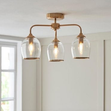 Ashcroft 3 Light Semi Flush Fitting