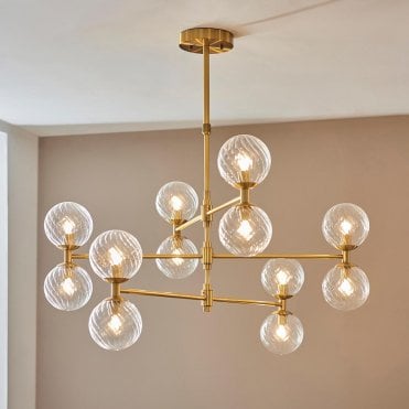 Ben 12 Light Brushed Brass Pendant
