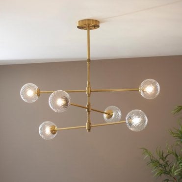 Ben 6 Light Brushed Brass Pendant