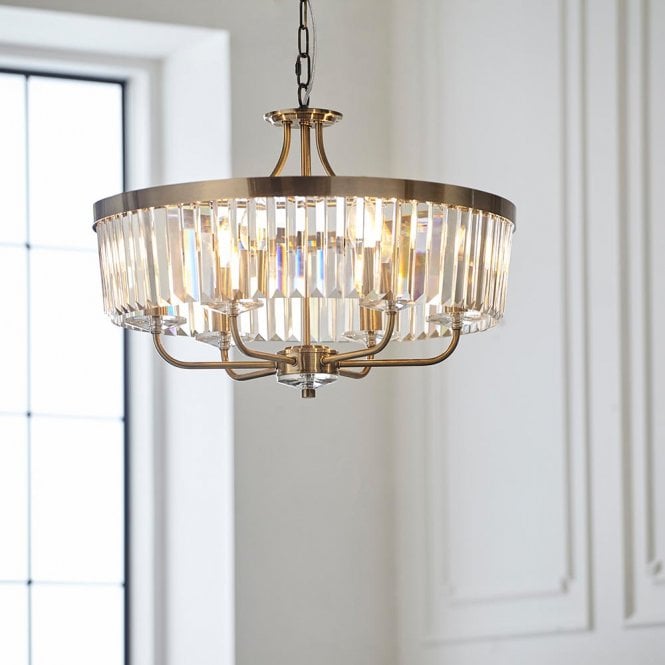 Aspire Lighting Carol 6 Light Antique Brass