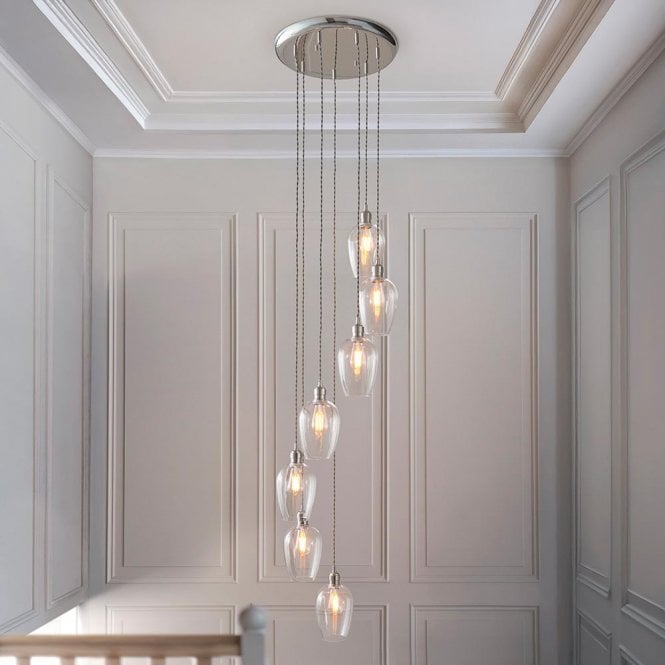 Aspire Lighting Millie Polished Nickel 7 Light Pendant