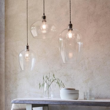 Molly Clear Hammered Glass Pendant