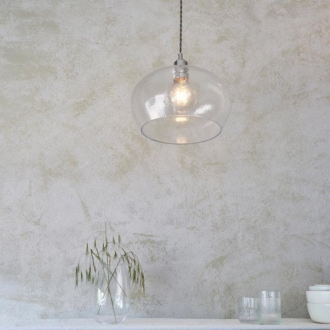 Aspire Lighting Molly Hammered Glass Bowl Pendant