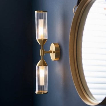 Sally Satin Brass Double Wall Light