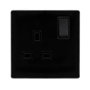 Black 1 Gang DP Socket