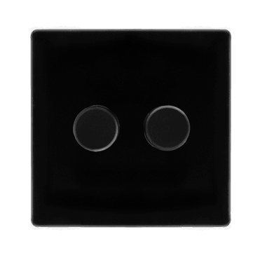 Black 2 Gang 2 Way Dimmer Switch