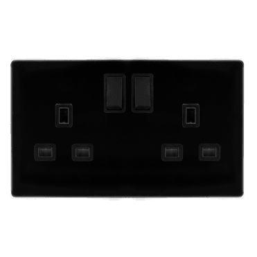 Black 2 Gang DP Socket