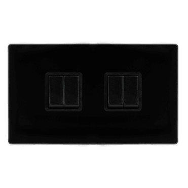 Black 4 Gang 2 Way Switch