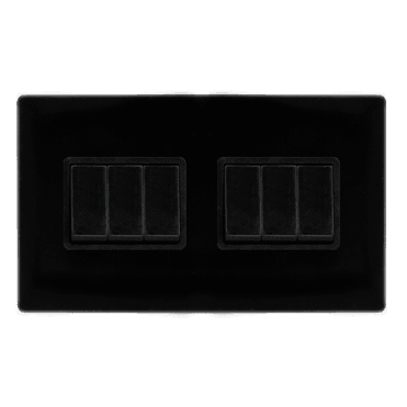 Black 6 Gang 2 Way Switch