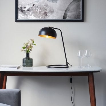 Brair Table Lamp in Matt Black C/W Shade