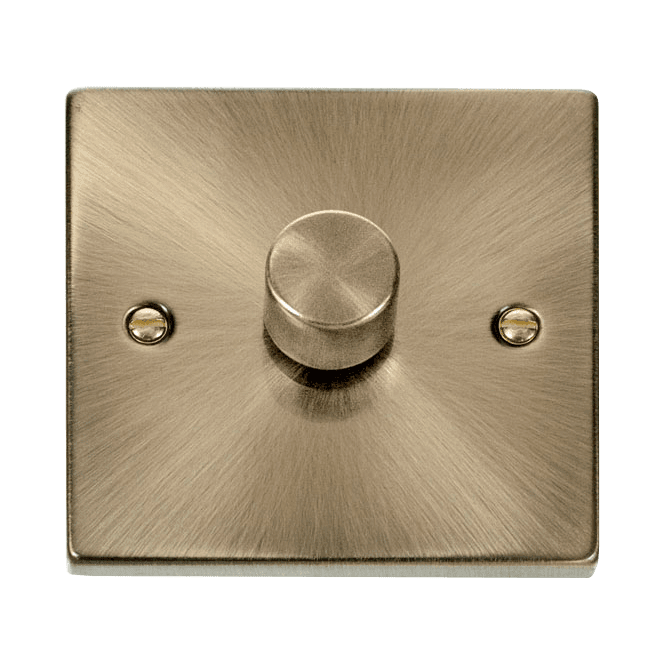 Click Scolmore Antique Brass 1 Gang 2 Way Dimmer Switch