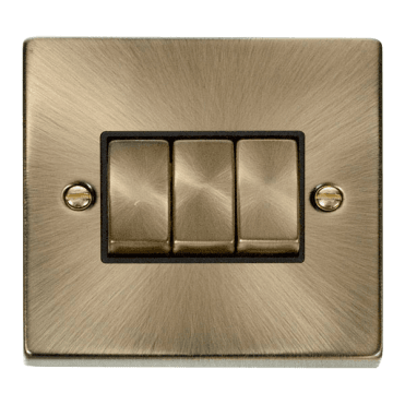 Antique Brass 3 Gang 2 Way Switch
