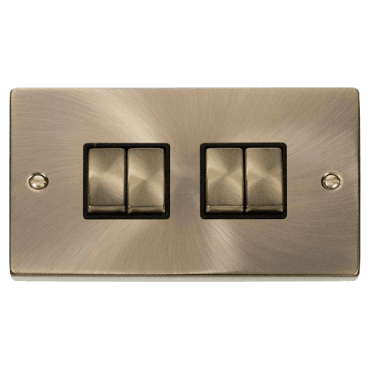 Antique Brass 4 Gang 2 Way Switch