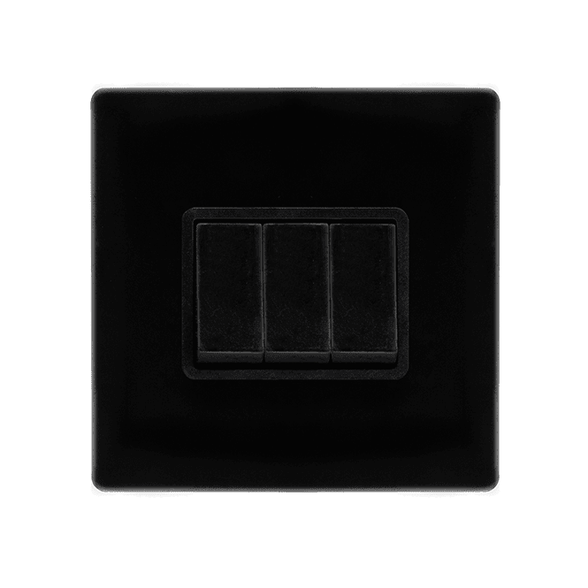 Click Scolmore Black 3 Gang 2 Way Switch