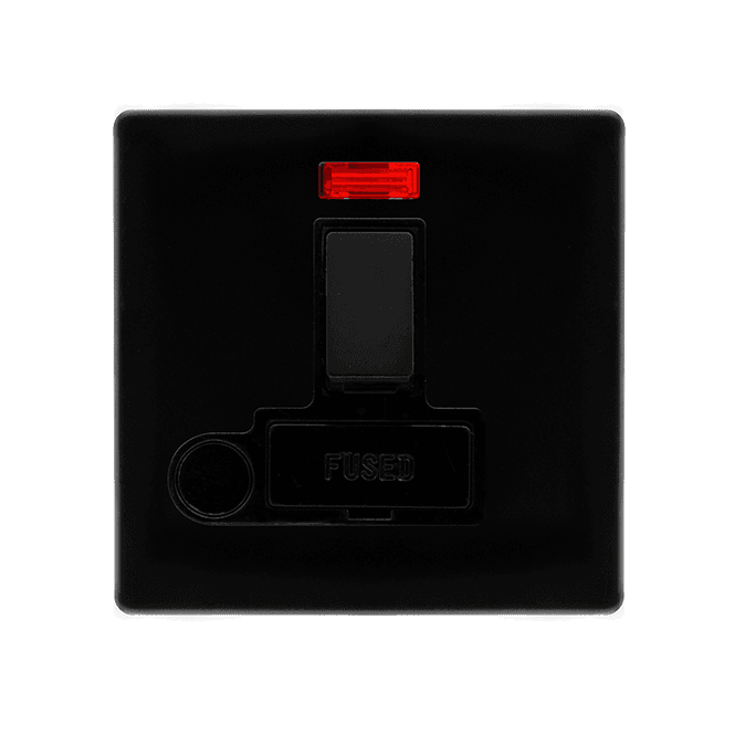 Click Scolmore Black FCU Switch with Neon