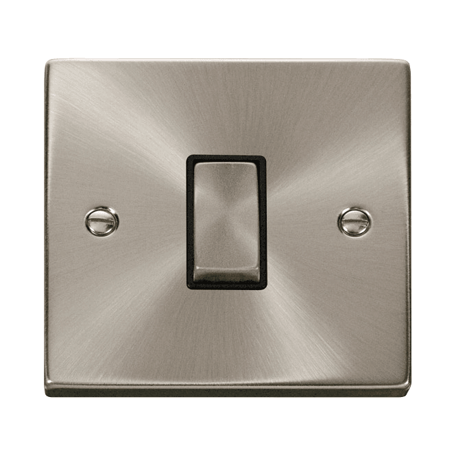 Click Scolmore Satin Chrome 1 Gang 2 Way Switch