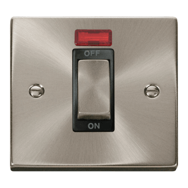 Satin Chrome 1 Gang Switch with Neon