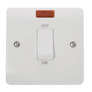 White 1 Gang Switch with Rocker & Neon