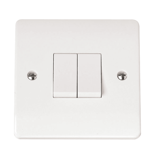 Click Scolmore White 2 Gang 2 Way Switch