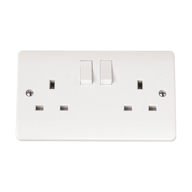 Click Scolmore White 2 Gang Socket