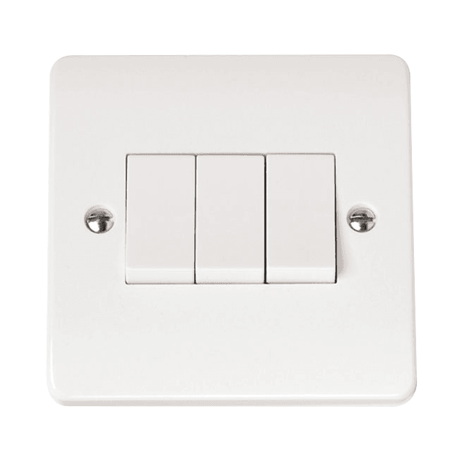 Click Scolmore White 3 Gang 2 Way Switch