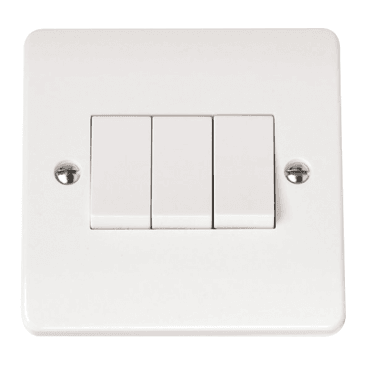 White 3 Gang 2 Way Switch