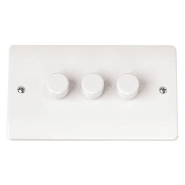 White 3 Gang Dimmer Switch