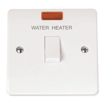 White Water Heater Switch with Neon