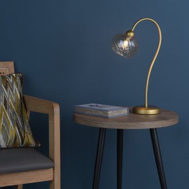 Cognac Satin Gold & Champagne Table Lamp