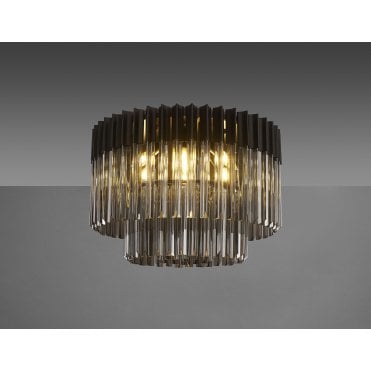 Donard Matt Black 7 Light Flush Fitting