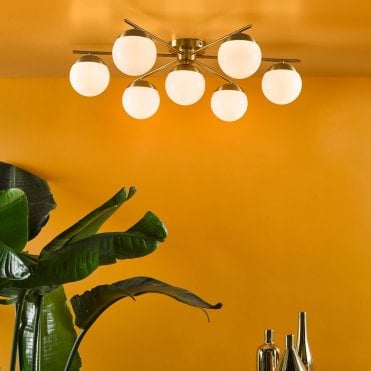 Bombazine 7 Light Semi Flush Fitting