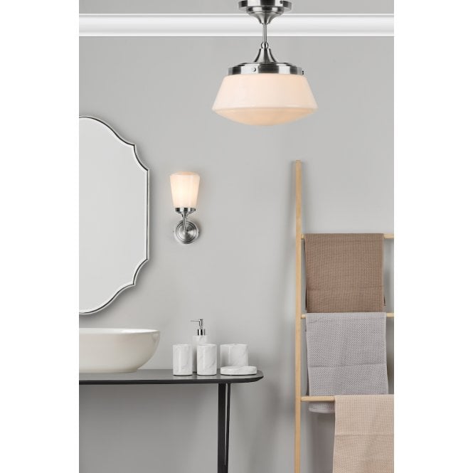 där lighting Caden Semi Flush With Opal Glass IP44