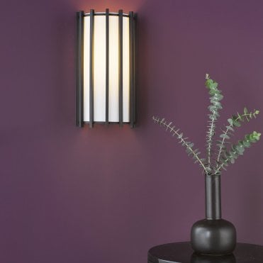 Cagliari Matt Black & Ivory Wall Light