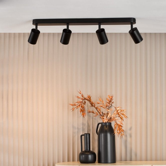 där lighting Cawley 4 Light Matt Black Spotlight Bar