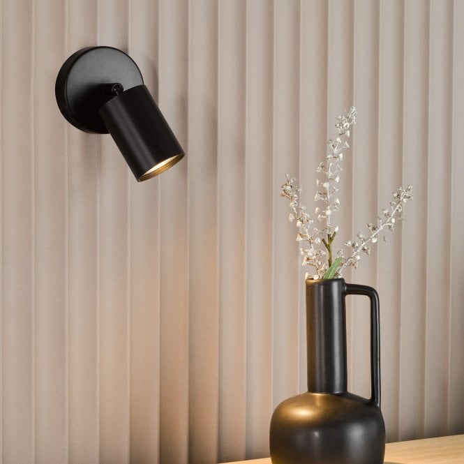 där lighting Cawley Single Matt Black Spotlight
