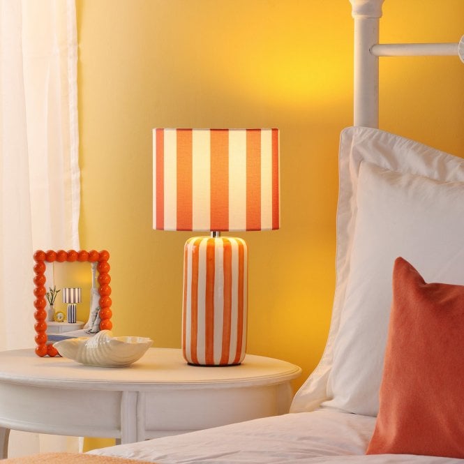 där lighting Cicada Orange Table Lamp C/W Shade