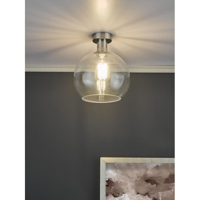 där lighting Emerson Antique Chrome Semi Flush