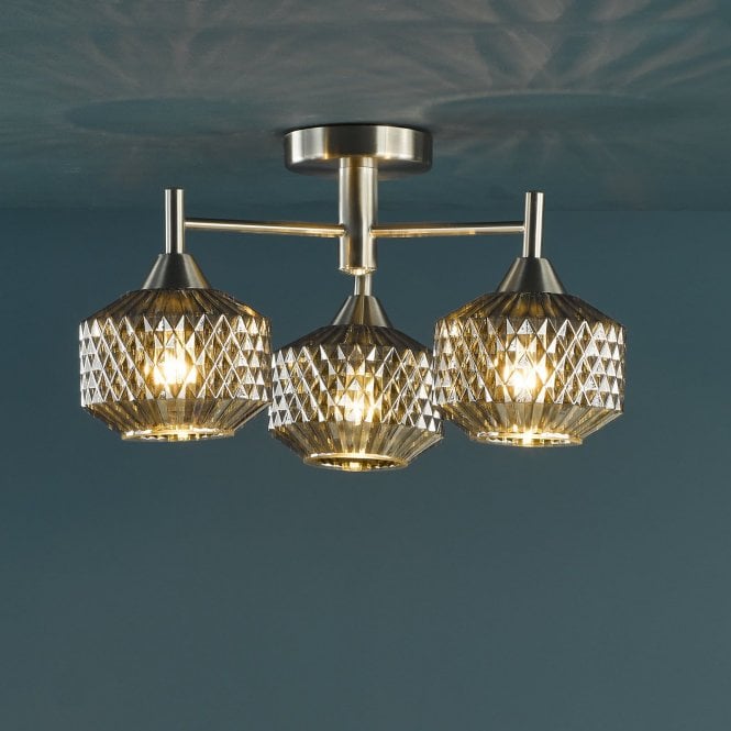 där lighting Fabrienne Semi Flush Fitting