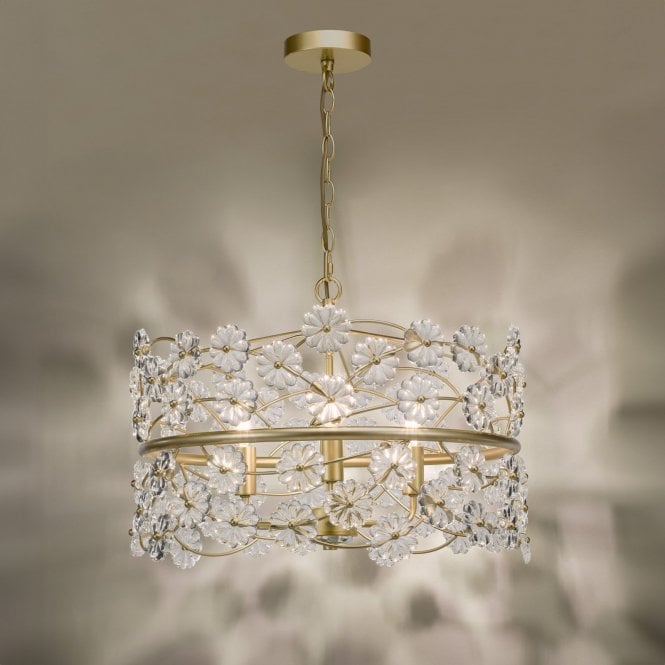 där lighting Fonda Satin Gold Pendant