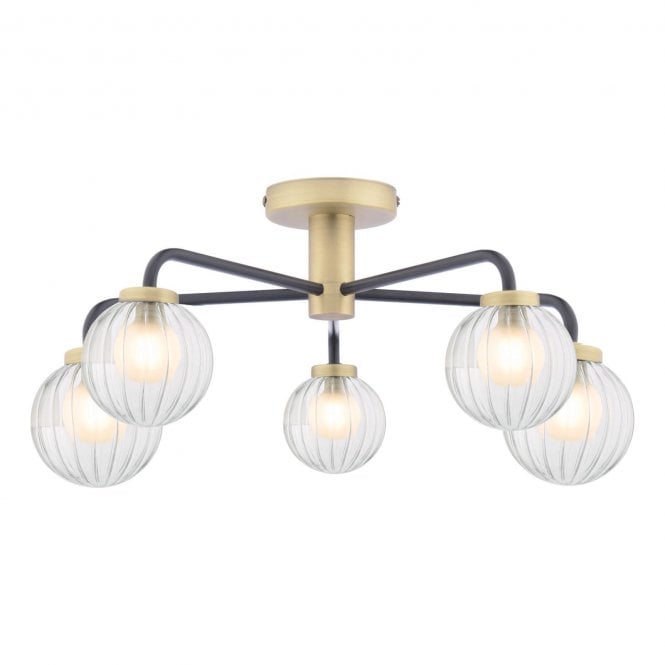 där lighting Gibbs Antique Brass Semi Flush