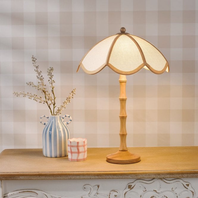 där lighting Giuliana Rattan Table Lamp C/W Shade