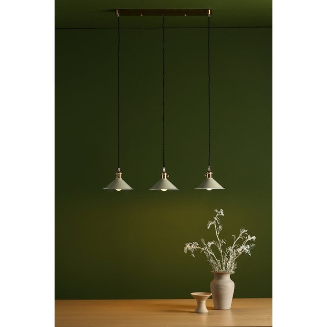 där lighting Hadano 3 Light Bar Natural Brass Fitting