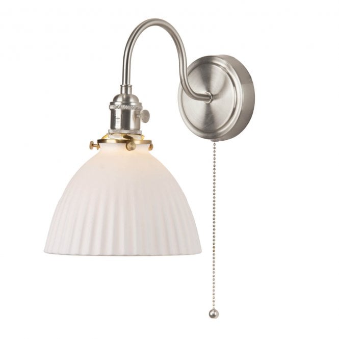 där lighting Hadano Chrome Ceramic Wall Light