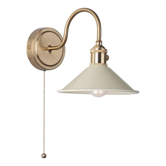 där lighting Hadano Natural Brass Wall Light