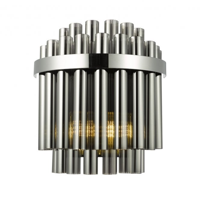 där lighting Imani Polished Chrome & Smoked Glass Wall Light