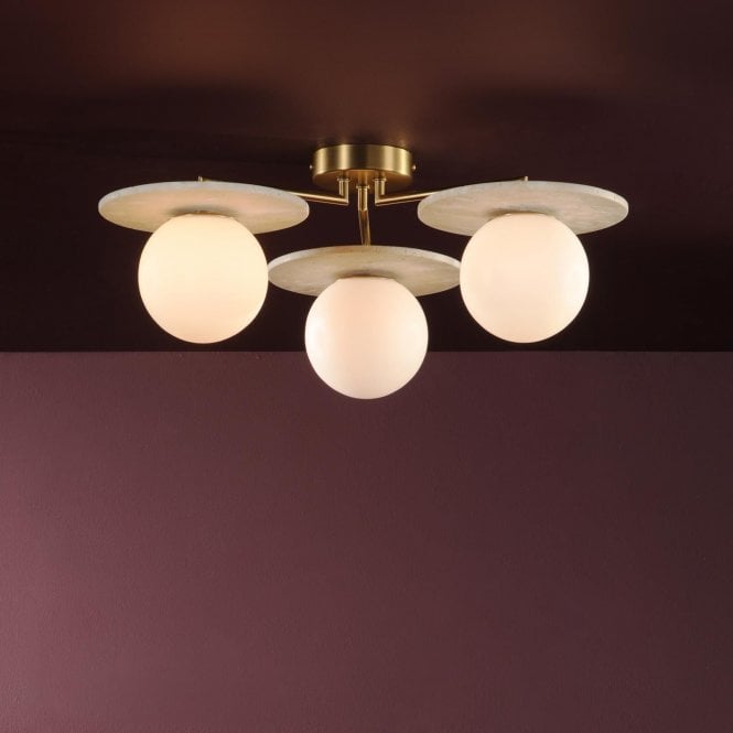 där lighting Inaya 3 Light Semi Flush Fitting