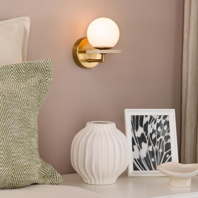 där lighting Inaya Brass Wall Light
