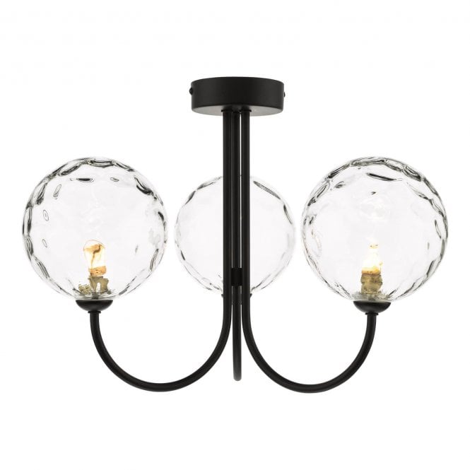 där lighting Jared 3 Light Black Semi Flush